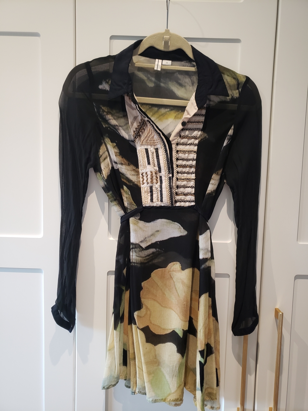 Sheer Dress With Embroidery